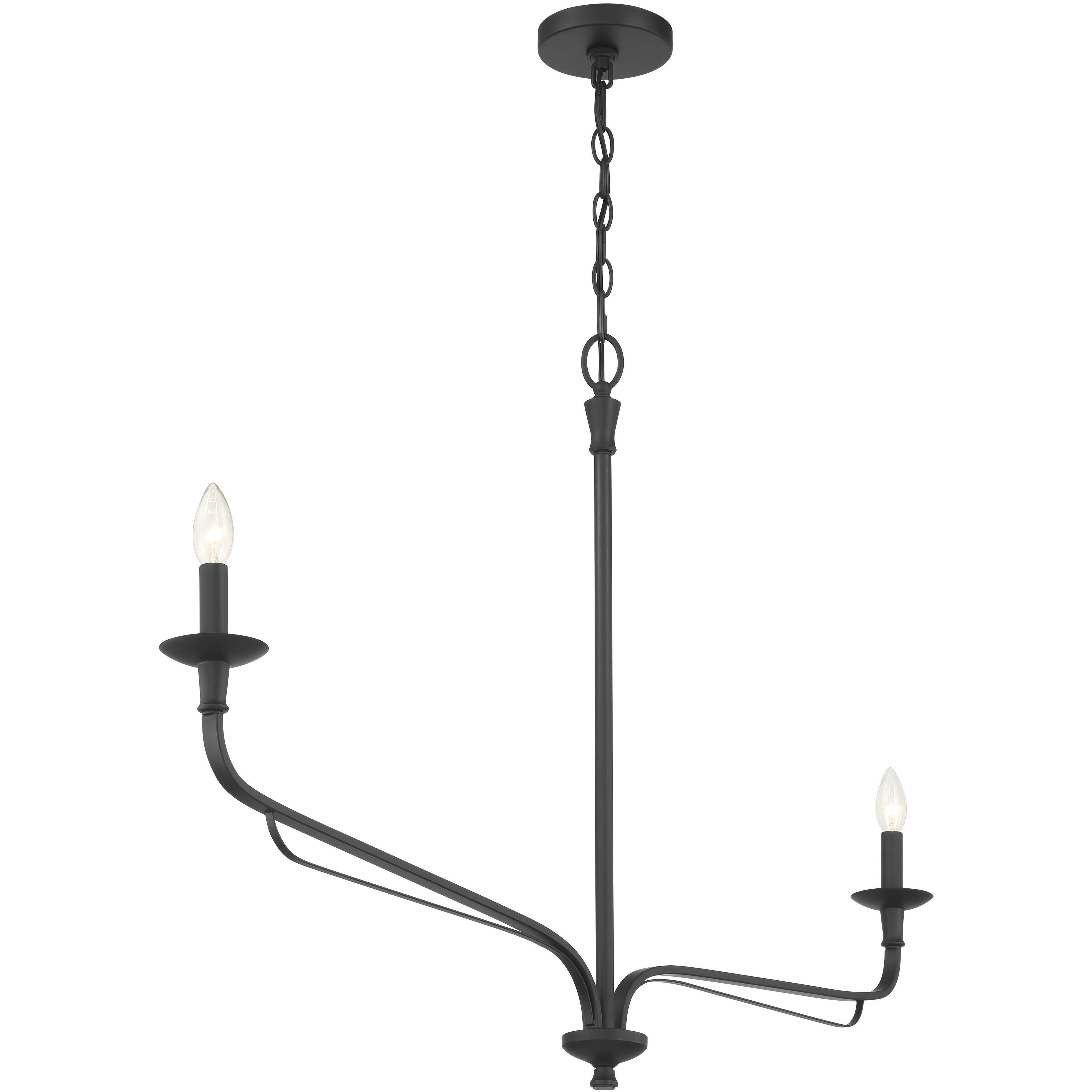 Velena 2 Light 7.5 inch Dark Matte Black Chandelier Ceiling Light