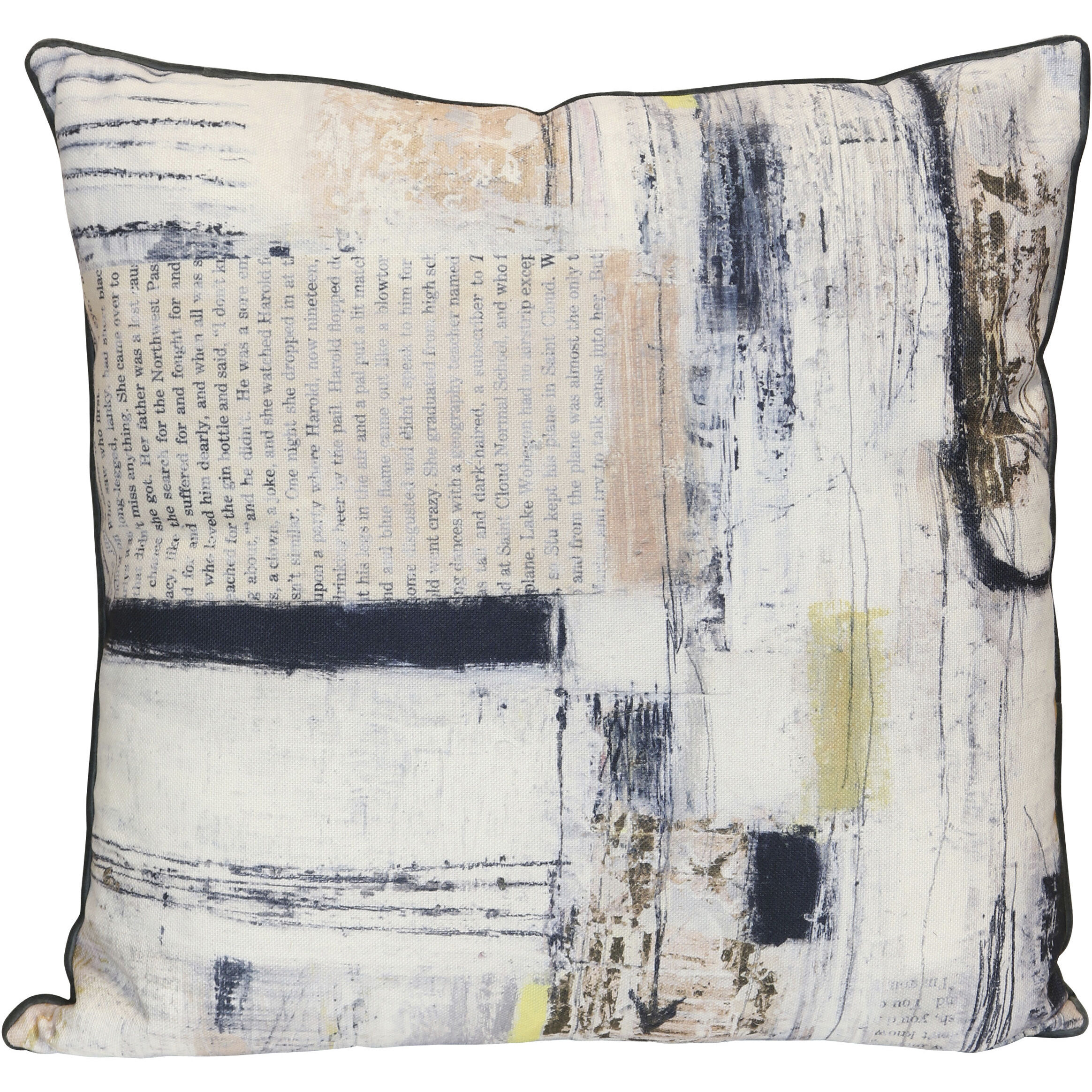 Wyatt Abstract 24 inch Multicolor Pillow in 24" x 24"