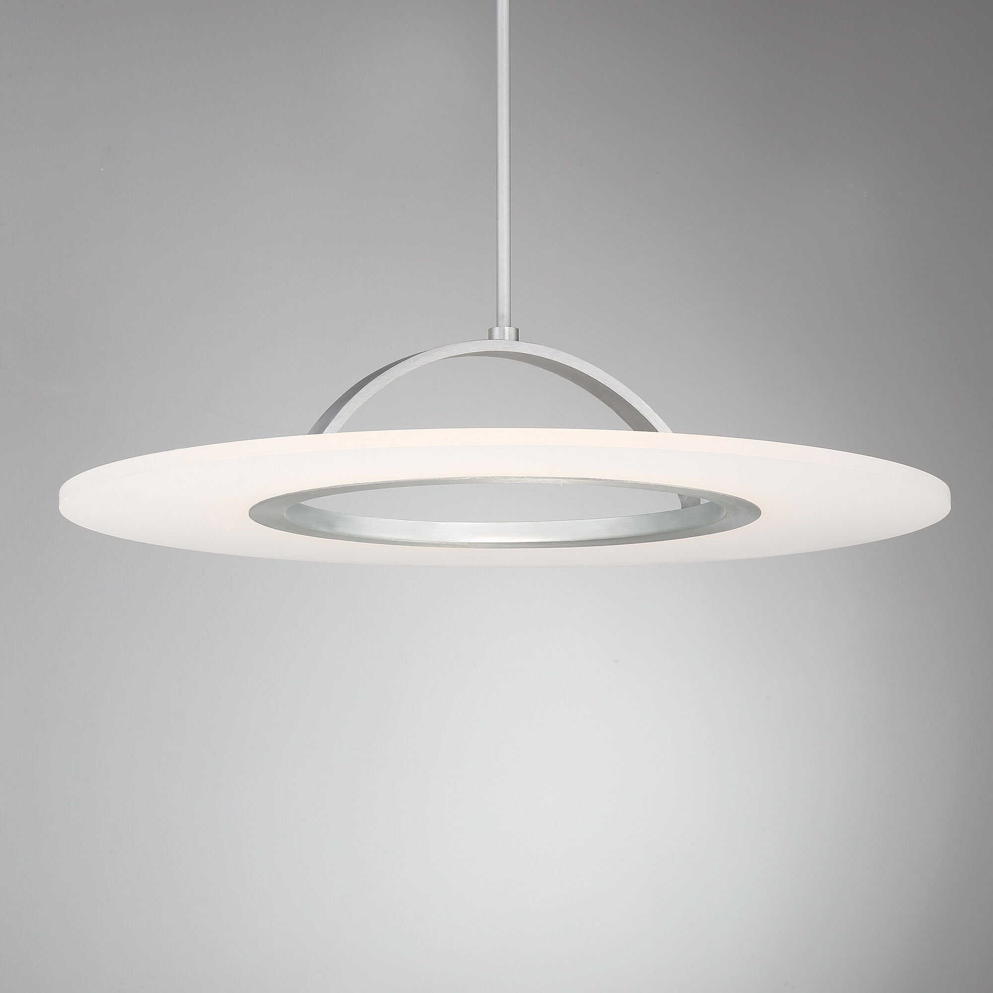 Elektron LED 28 inch Brushed Aluminum Semi-Flush Mount Ceiling Light, dweLED