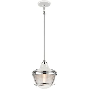 Seaway Passage 1 Light 10 inch Polished Nickel with White Mini Pendant Ceiling Light