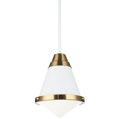 Lloyd 1 Light 8 inch White Pendant Ceiling Light in White and Opal Glass