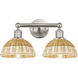 Edison Bristol Natural II 2 Light 17 inch Brushed Satin Nickel Bath Vanity Light Wall Light
