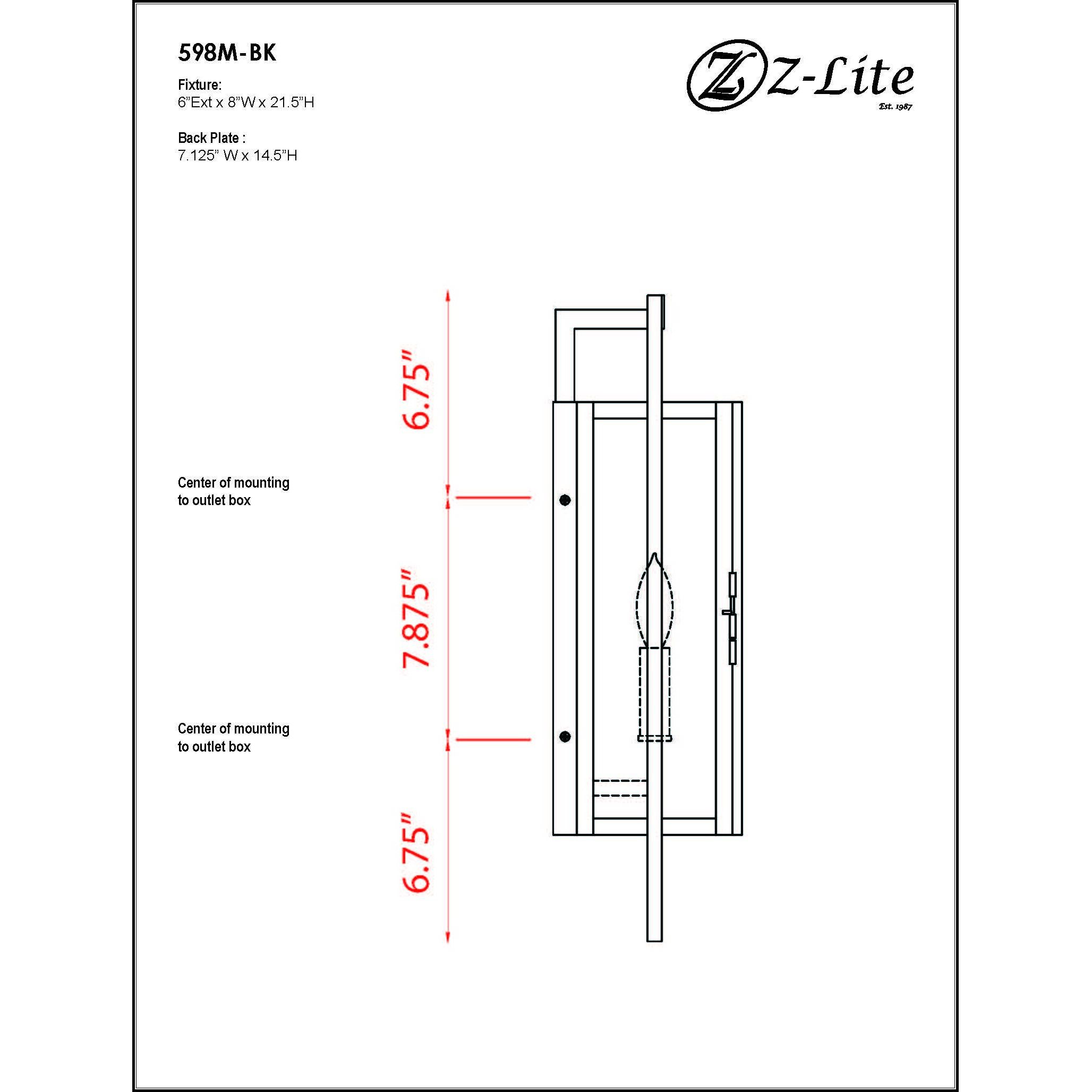 Lucian 2 Light 21.5 inch Black Outdoor Wall Light