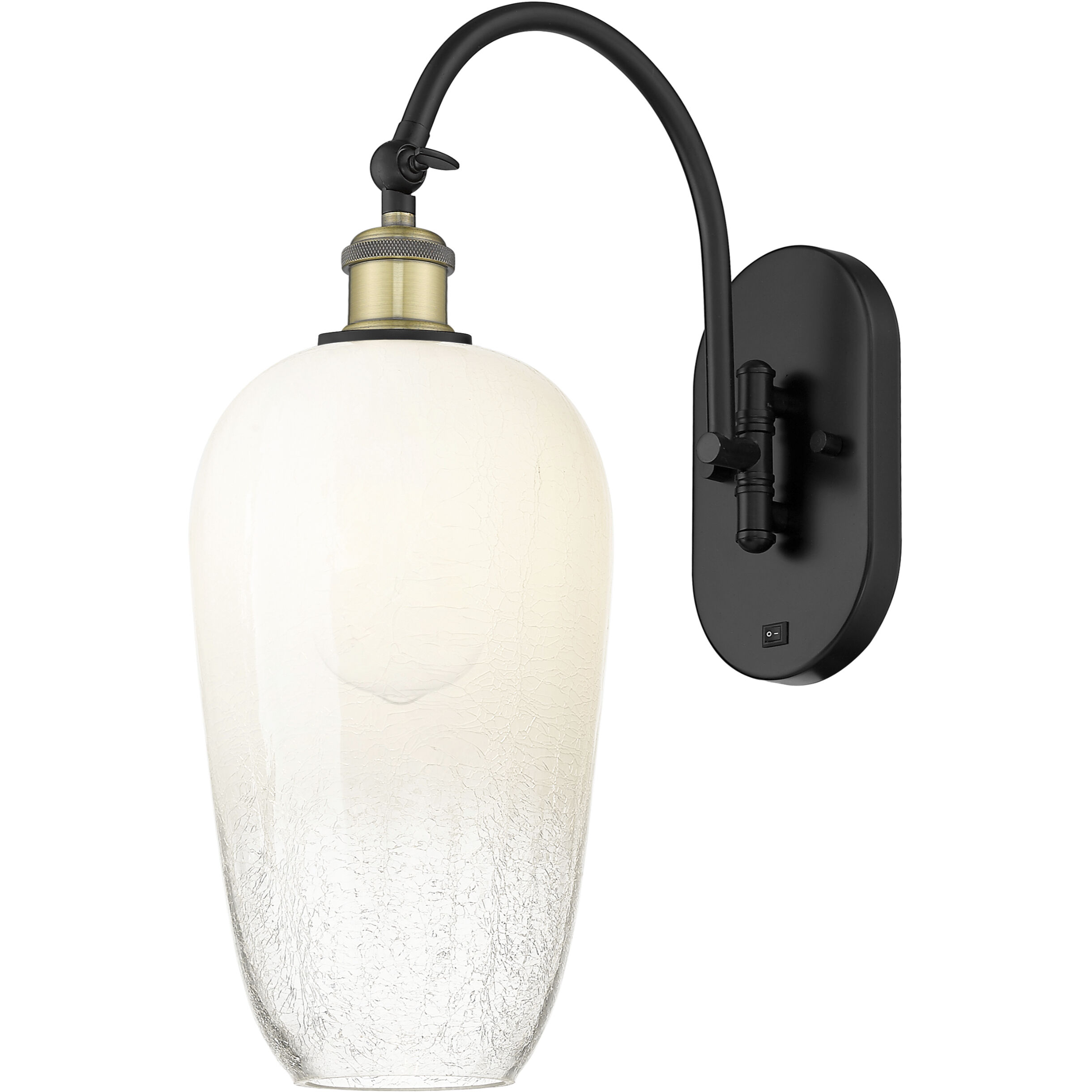 Ballston Brookhaven Flute 1 Light 7 inch Black Antique Brass Swing Arm Sconce Wall Light in Opal Glass