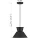 Mid-Century Modern 1 Light 12 inch Matte Black Pendant Ceiling Light