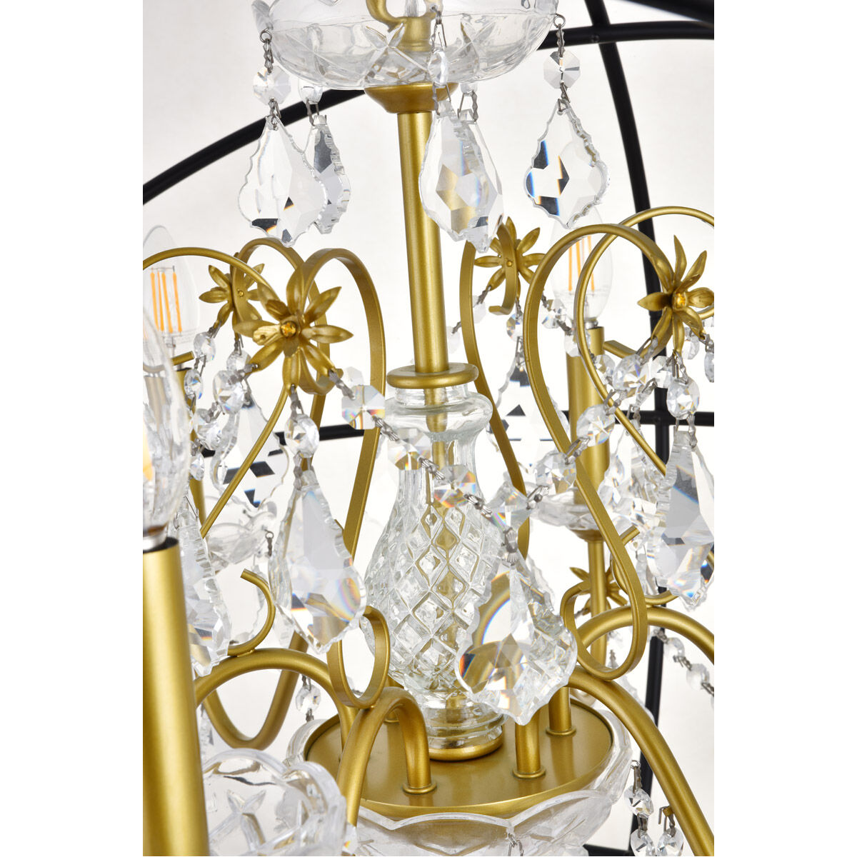 Cordelia 6 Light 26 inch Black and Gold Pendant Ceiling Light