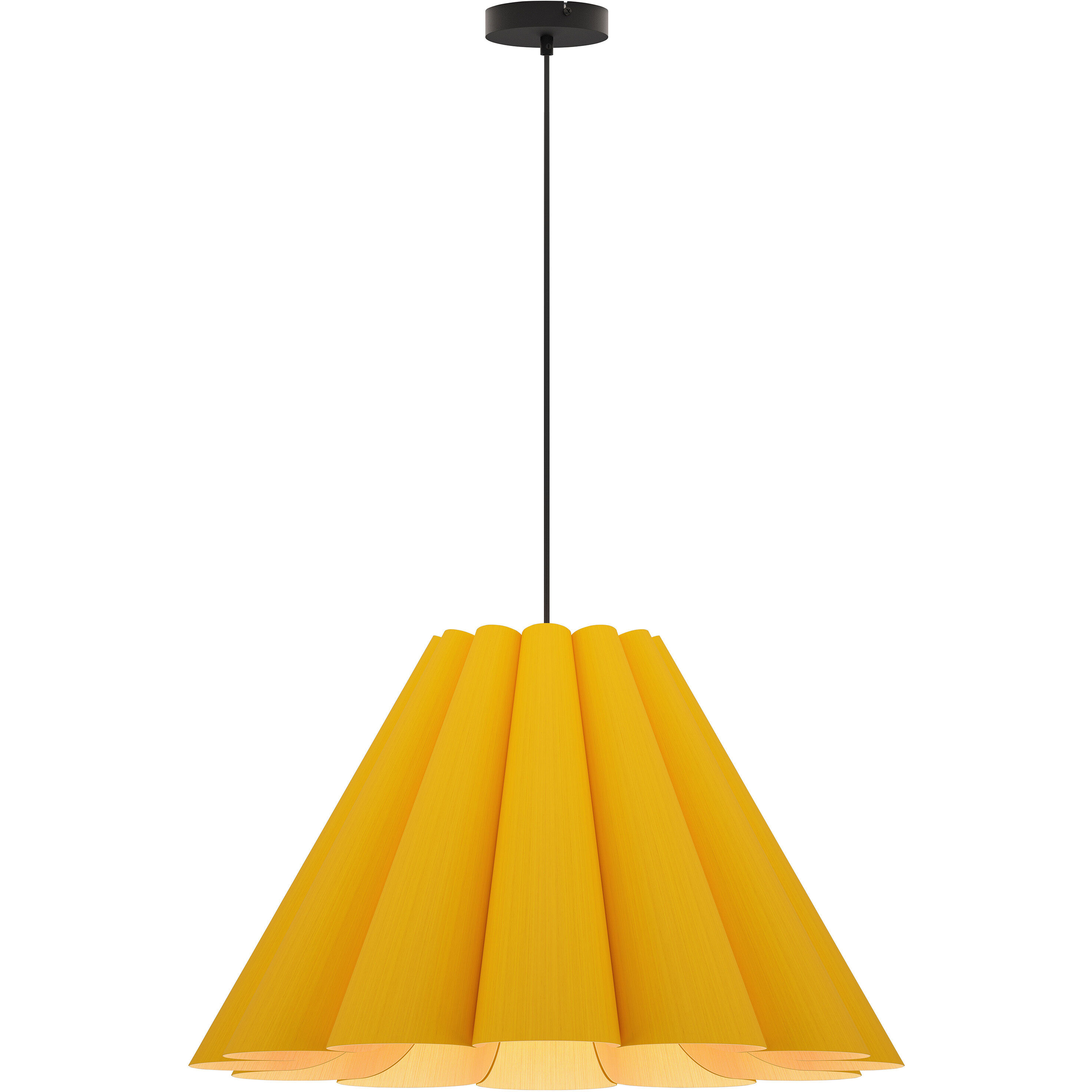 Lora 1 Light 27.5 inch Black Pendant Ceiling Light in Yellow/Ash, 28 in, WEP Collection