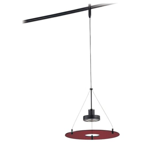 GK Lightrail LED 11.75 inch Sable Bronze Patina Pendant Ceiling Light in Red Acrylic, Series 4