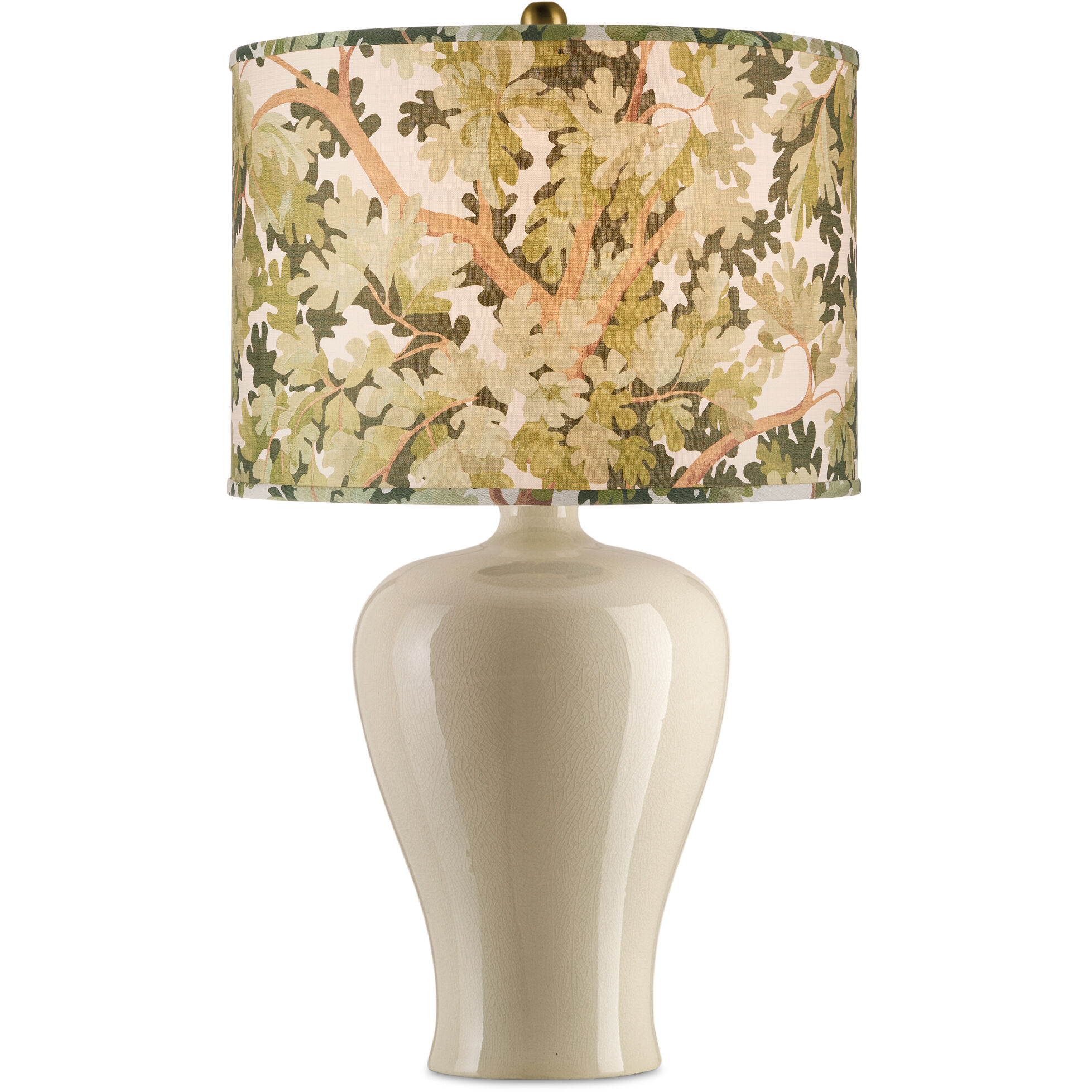Woodland Green/Brown/Ivory Drum Lamp Shade