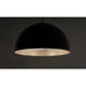 Hemisphere LED 24 inch Gloss Black and Aluminum Single Pendant Ceiling Light