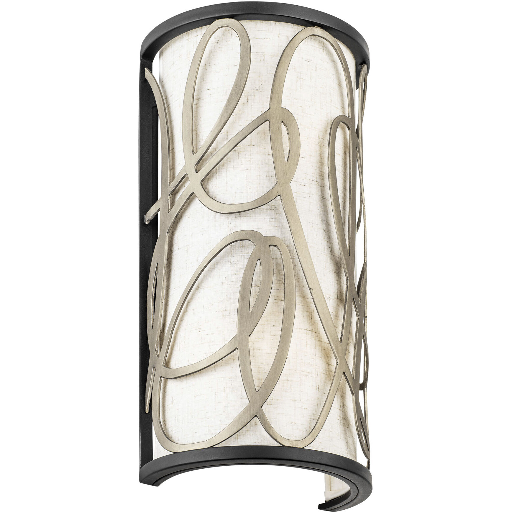 Scribble 2 Light 8 inch Matte Black with Artifact Wall Sconce Wall Light, Smithsonian Collaboration