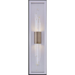 Lucca Esterno 30 inch Brushed Champagne Gold and Matte White Outdoor Wall Sconce