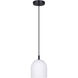 Jack 1 Light 6 inch Matte Black Pendant Ceiling Light in White Cement