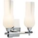 Fleur 2 Light 14.75 inch Matte Black with Matte Opal Vanity Light Wall Light