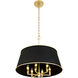 Coco 6 Light 24 inch Matte Black/French Gold Pendant Ceiling Light
