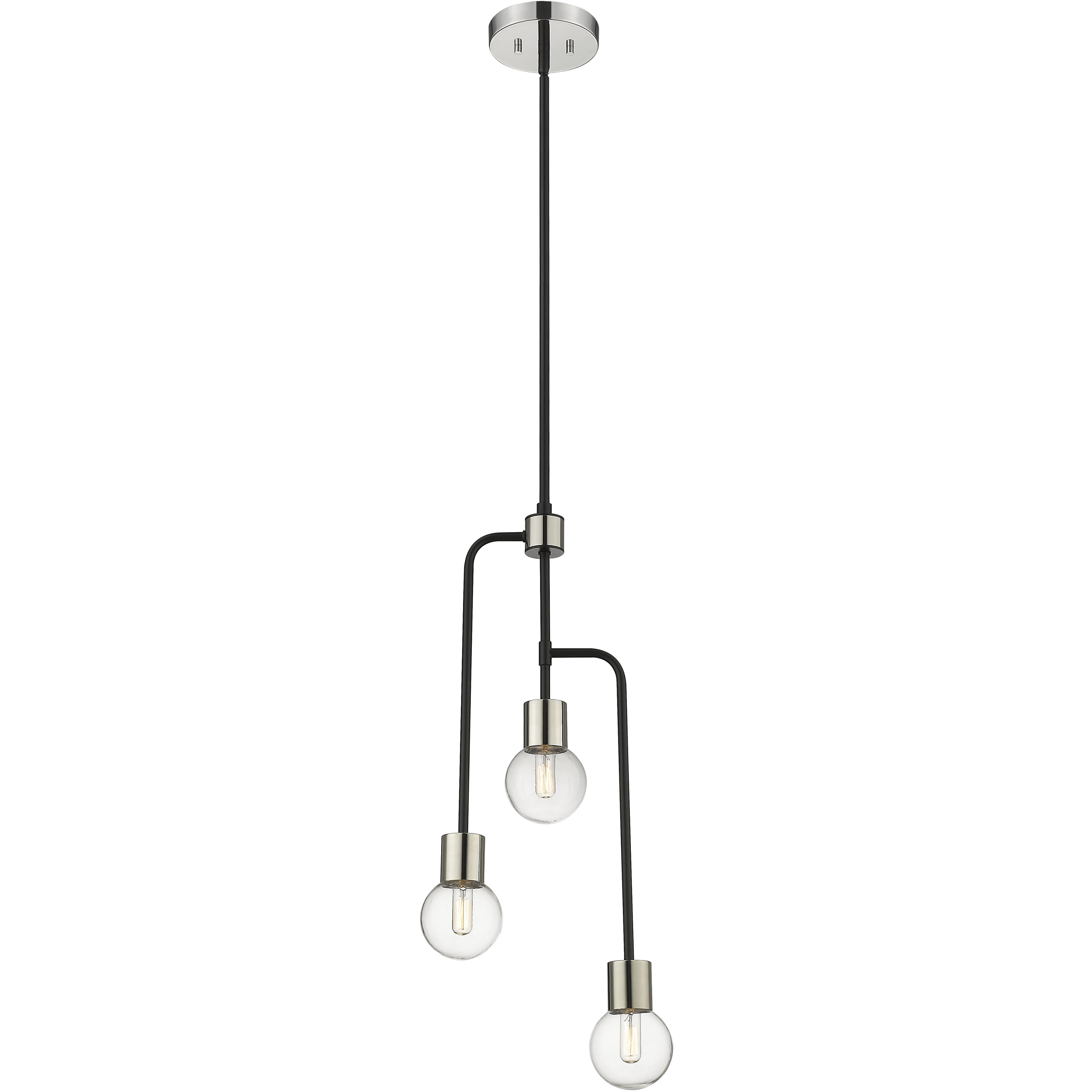 Neutra 3 Light 11.75 inch Matte Black and Polished Nickel Chandelier Ceiling Light