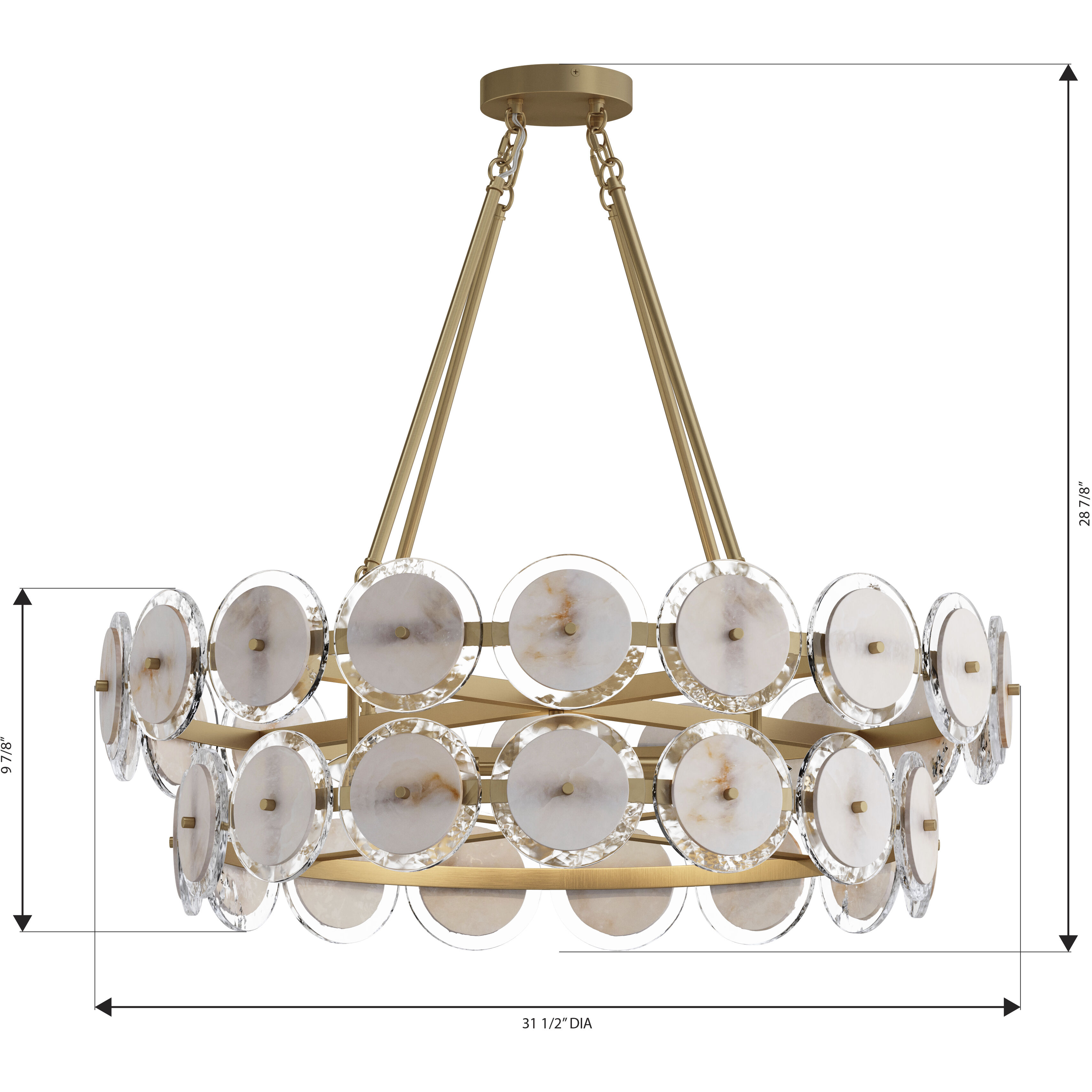Kintrel 4 Light 31.5 inch Legacy Brass Pendant Ceiling Light