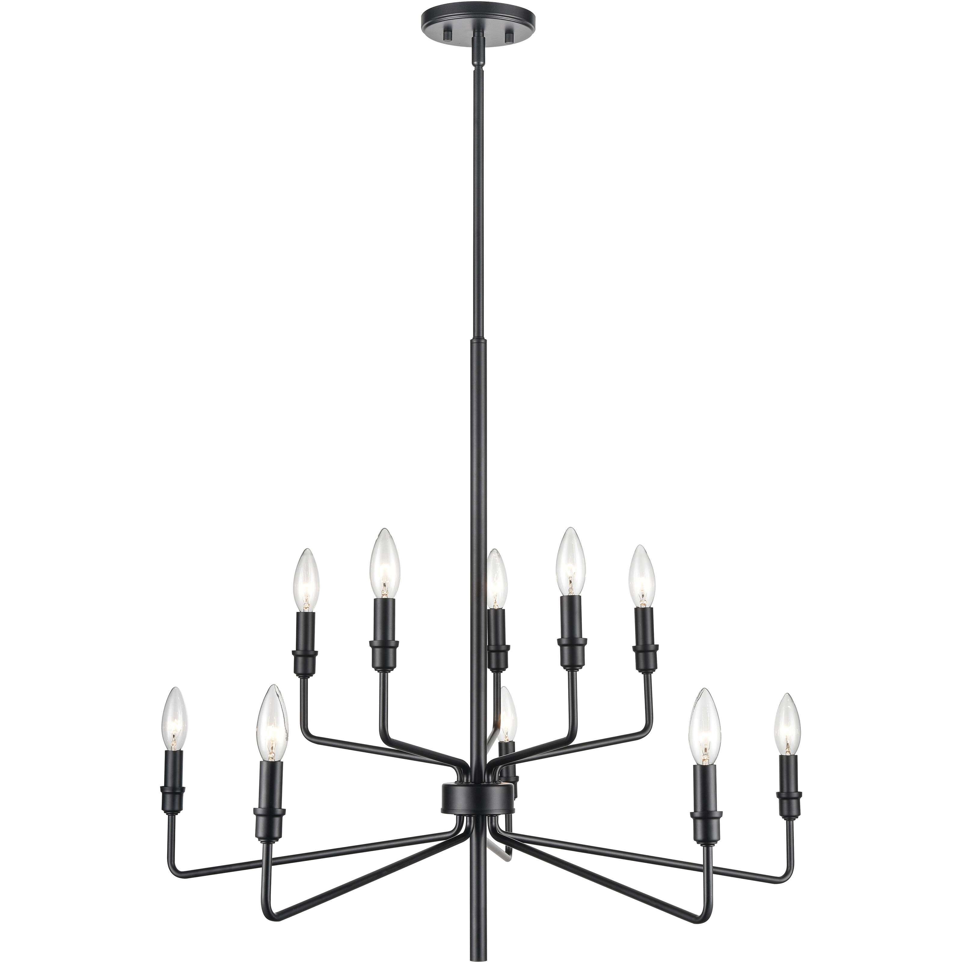 Saginaw 10 Light 34 inch Matte Black Chandelier Ceiling Light
