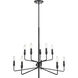 Saginaw 10 Light 34 inch Matte Black Chandelier Ceiling Light