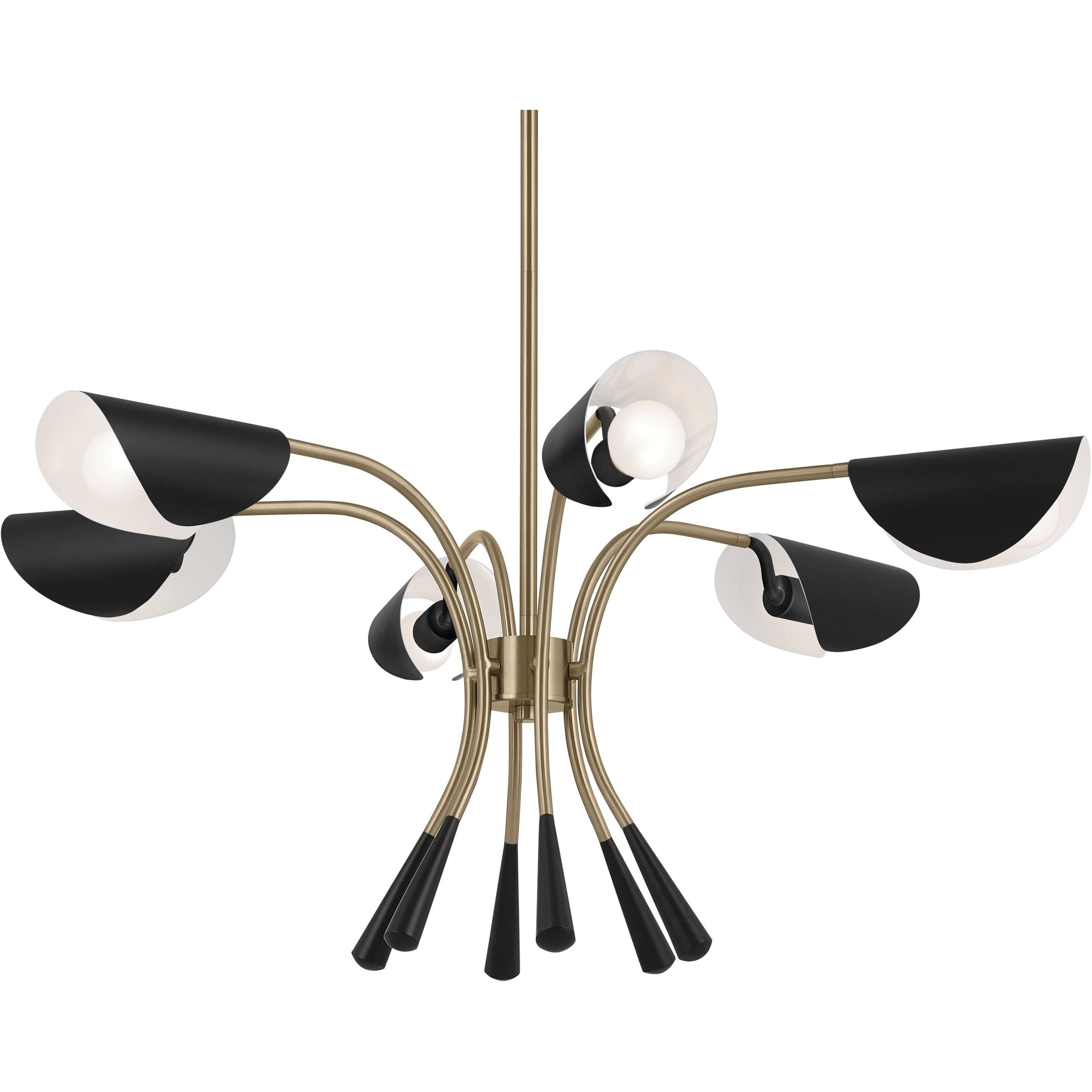 Arcus LED 39.25 inch Champagne Bronze with Black Chandelier Ceiling Light