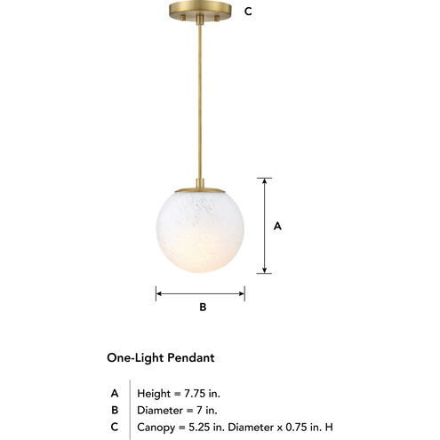 Pixie LED 7 inch Brushed Gold Pendant Ceiling Light