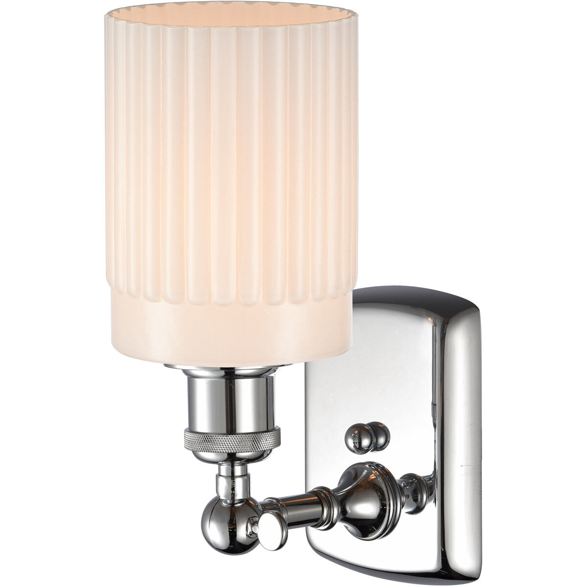 Ballston Hadley 1 Light 5 inch Polished Chrome Sconce Wall Light in Matte White Glass, Ballston