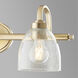 Reyes 3 Light 24.75 inch Aged Brass Vanity Light Wall Light in Clear Seeded