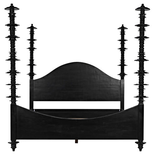 Ferret Hand Rubbed Black Bed, California King