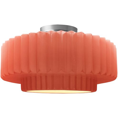 Radiance LED 14.5 inch Gloss Blush and Brushed Nickel Semi Flush Ceiling Light