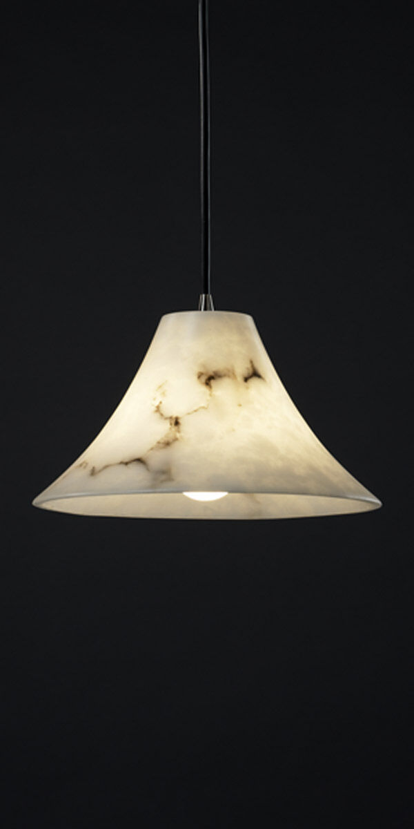 LumenAria 1 Light 9 inch Antique Brass Pendant Ceiling Light in Black Cord