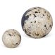 Nouveau Coral Stone with Black Resin Indoor-Outdoor Spheres, Set of 2