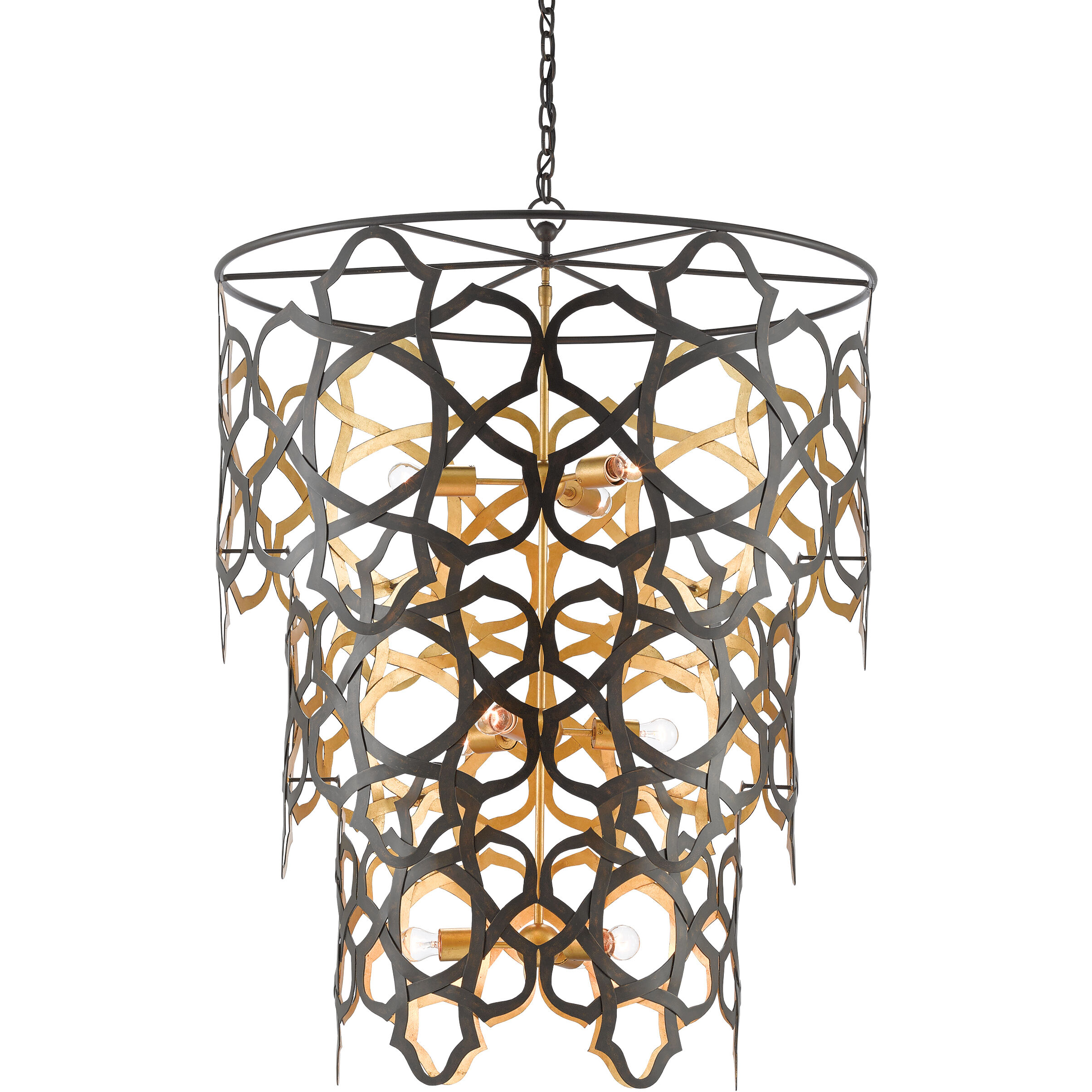 Mauresque 9 Light 36.5 inch Bronze Gold/Contemporary Gold Leaf Chandelier Ceiling Light