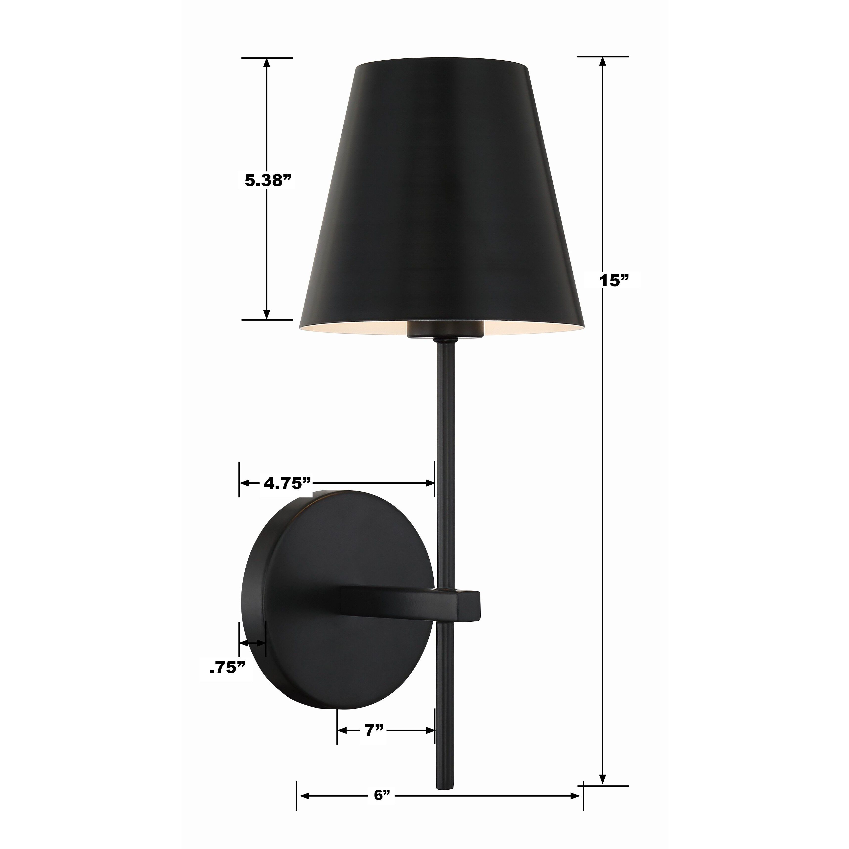 Xavier Bath Sconce Wall Light in Matte Black
