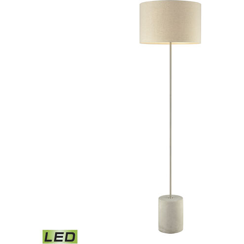 Katwijk 64 inch 9 watt Polished Concrete with Nickel Floor Lamp Portable Light