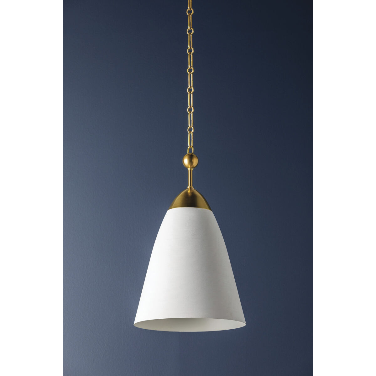 Bronson 1 Light 13.25 inch Aged Brass/White Plaster Pendant Ceiling Light