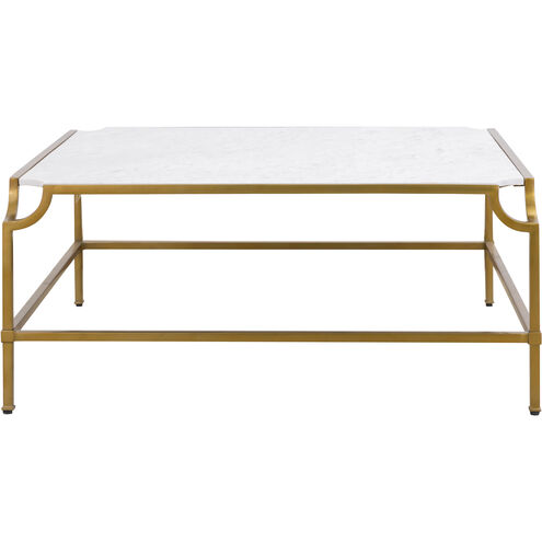 Blain 42 X 42 inch Antique Brass with White Coffee Table