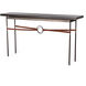 Equus 60 X 14 inch Soft Gold and Sterling Console Table in Soft Gold/Sterling, British Brown Leather with Maple Espresso, Wood Top