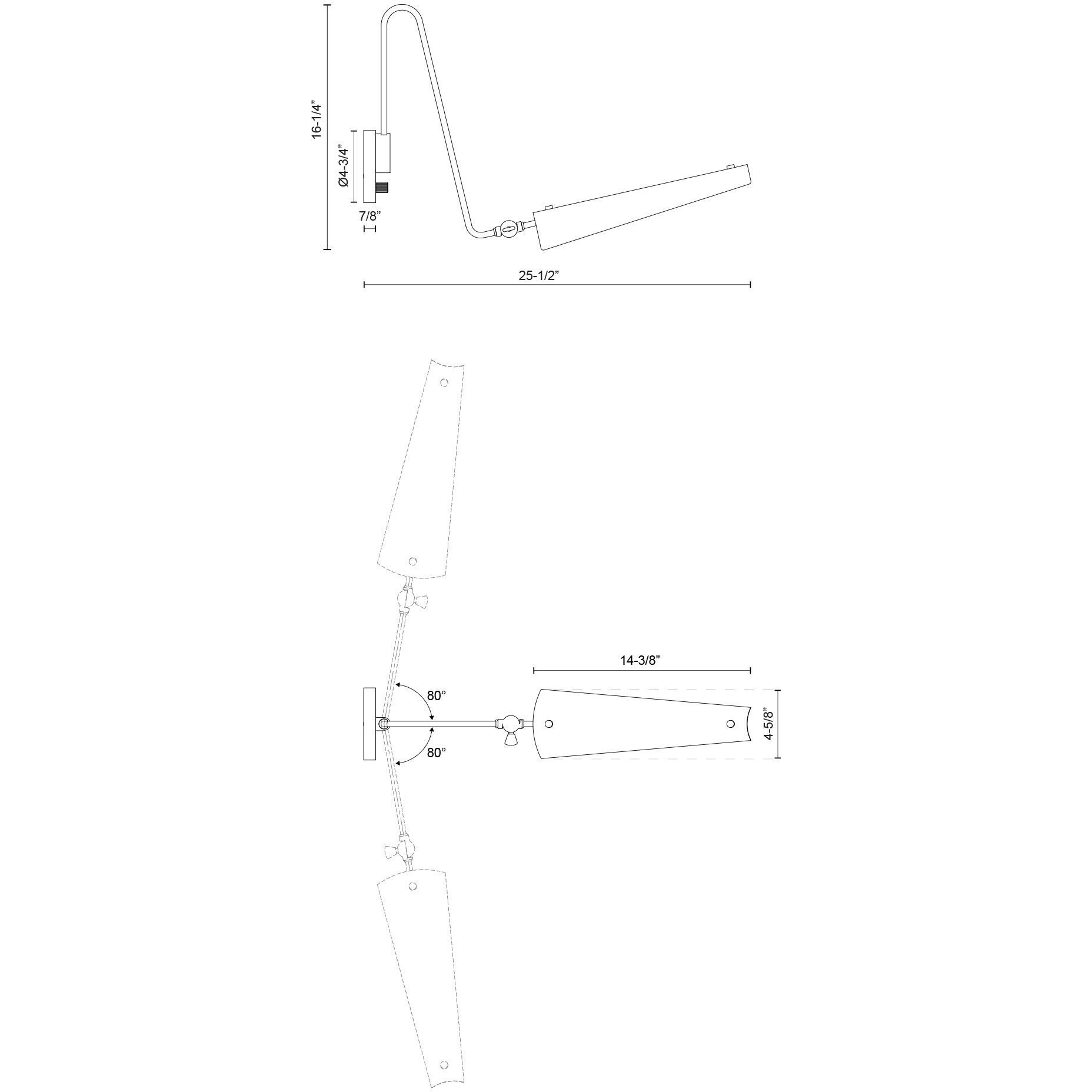 Osorio Wall/Vanity Light Wall Light in Matte Black and Vintage Brass