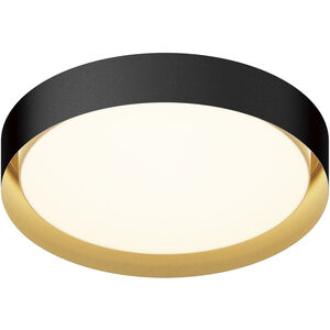 Echo LED 24 inch Black and Gold Flush Mount Ceiling Light in Black/Gold