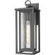 Ashland 1 Light 18 inch Matte Black Outdoor Sconce in Seedy Glass