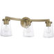 Aaron 3 Light 24.25 inch Aged Brass Vanity Light Wall Light