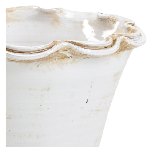 Wildwood Aged White Glaze Pot