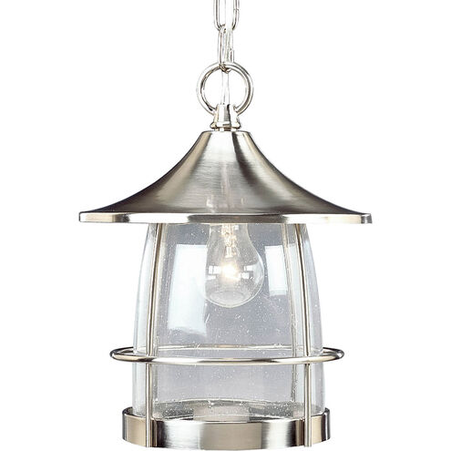 Prairie 1 Light 10 inch Brushed Nickel Outdoor Hanging Lantern