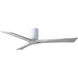 Atlas Irene-3HLK 60 inch Gloss White with Barnwood Tone Blades Ceiling Mount Paddle Fan in Barn Wood, Flush Mounted
