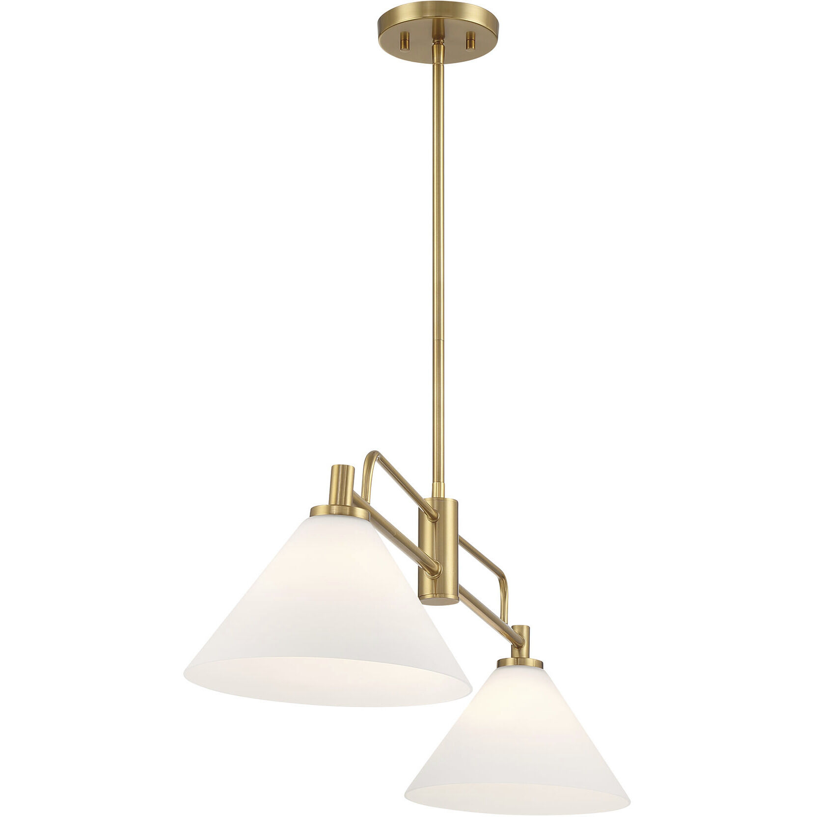 Transitional 2 Light 10 inch Natural Brass Chandelier Ceiling Light