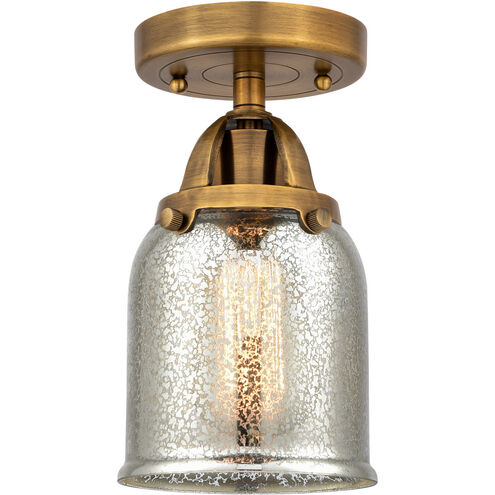 Innovations Lighting 288-1C-BB-G58 Nouveau 2 Small Bell 1 Light 5 inch  Brushed Brass Semi-Flush Mount Ceiling Light in Silver Plated Mercury Glass