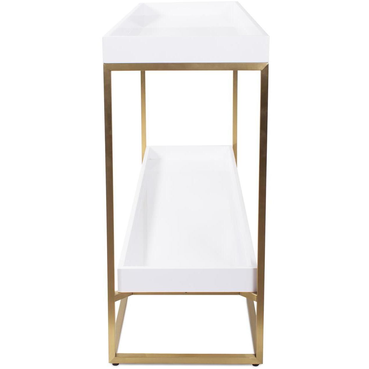 Lyndhurst 50 inch White and Brass Console Table
