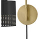 Casey 16.75 inch 10 watt Lacquered Brass and Black Swing Arm Sconce Wall Light in Lacquered Brass with Black