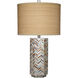Lucille 30 inch 150 watt Mixed Blue and White and Light Red Mother of Pearl Table Lamp Portable Light