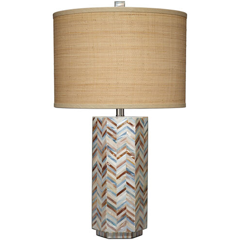Lucille 30 inch 150 watt Mixed Blue and White and Light Red Mother of Pearl Table Lamp Portable Light
